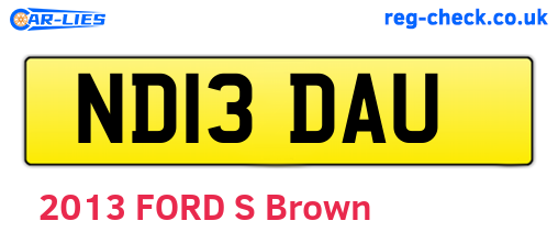 ND13DAU are the vehicle registration plates.