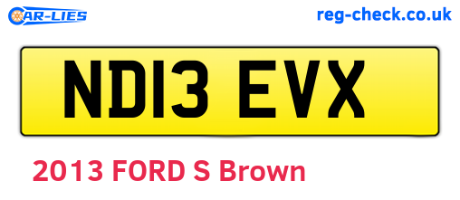 ND13EVX are the vehicle registration plates.