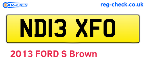 ND13XFO are the vehicle registration plates.