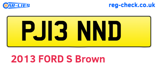 PJ13NND are the vehicle registration plates.