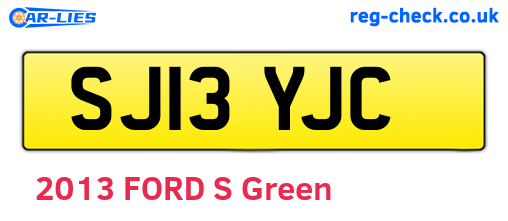 SJ13YJC are the vehicle registration plates.