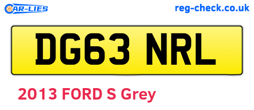 DG63NRL are the vehicle registration plates.