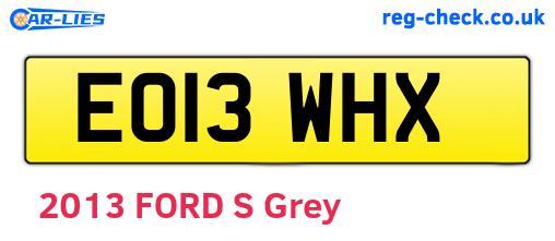 EO13WHX are the vehicle registration plates.