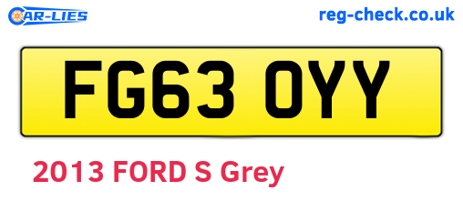 FG63OYY are the vehicle registration plates.