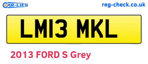 LM13MKL are the vehicle registration plates.