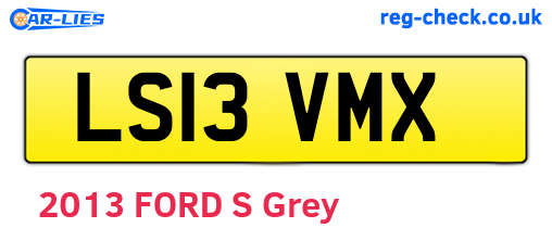 LS13VMX are the vehicle registration plates.