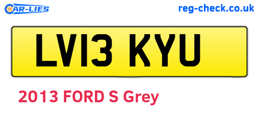 LV13KYU are the vehicle registration plates.