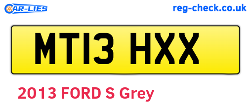 MT13HXX are the vehicle registration plates.