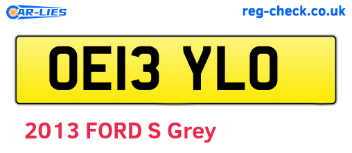 OE13YLO are the vehicle registration plates.