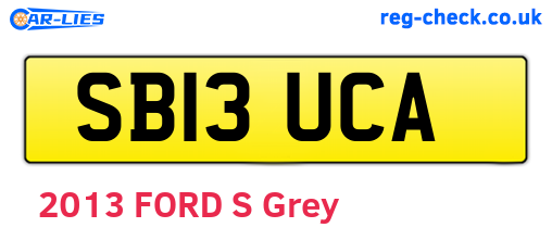 SB13UCA are the vehicle registration plates.