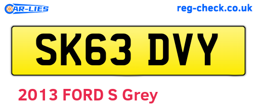 SK63DVY are the vehicle registration plates.
