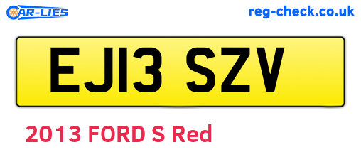 EJ13SZV are the vehicle registration plates.