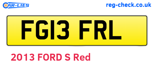 FG13FRL are the vehicle registration plates.