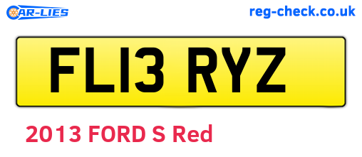 FL13RYZ are the vehicle registration plates.
