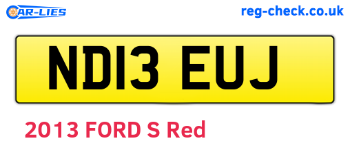 ND13EUJ are the vehicle registration plates.