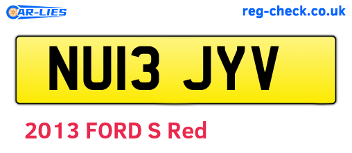 NU13JYV are the vehicle registration plates.