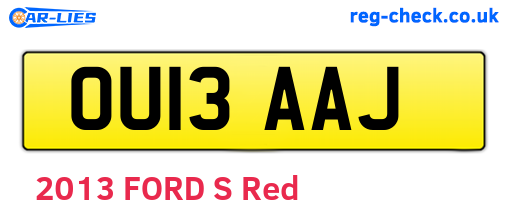 OU13AAJ are the vehicle registration plates.