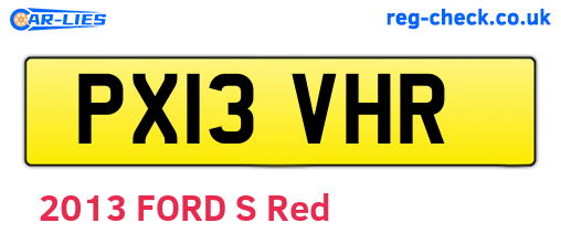 PX13VHR are the vehicle registration plates.