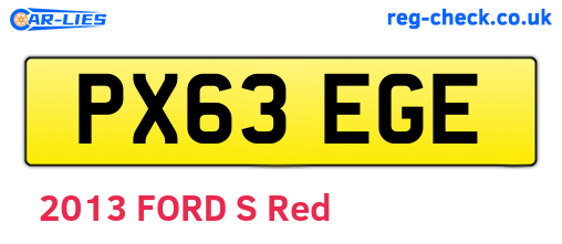 PX63EGE are the vehicle registration plates.