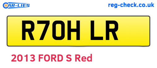 R70HLR are the vehicle registration plates.