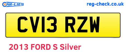 CV13RZW are the vehicle registration plates.