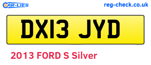 DX13JYD are the vehicle registration plates.