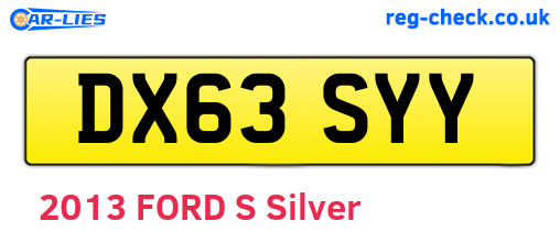 DX63SYY are the vehicle registration plates.