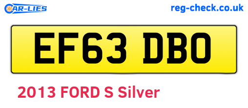 EF63DBO are the vehicle registration plates.