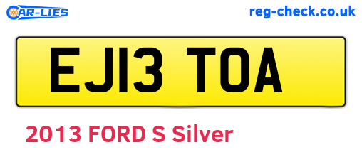 EJ13TOA are the vehicle registration plates.
