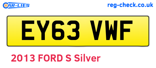 EY63VWF are the vehicle registration plates.