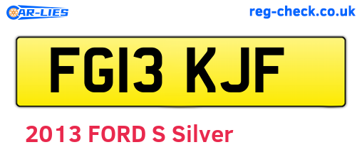 FG13KJF are the vehicle registration plates.