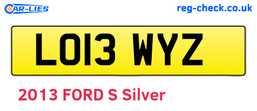 LO13WYZ are the vehicle registration plates.