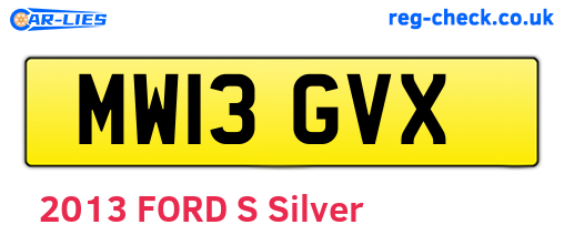 MW13GVX are the vehicle registration plates.
