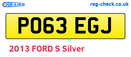 PO63EGJ are the vehicle registration plates.