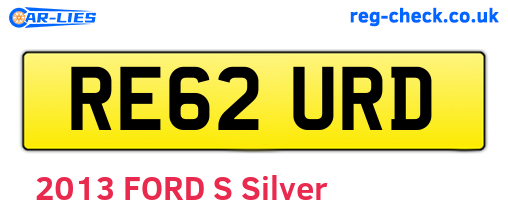 RE62URD are the vehicle registration plates.
