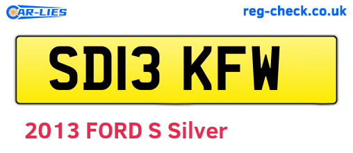 SD13KFW are the vehicle registration plates.
