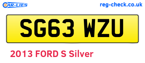 SG63WZU are the vehicle registration plates.