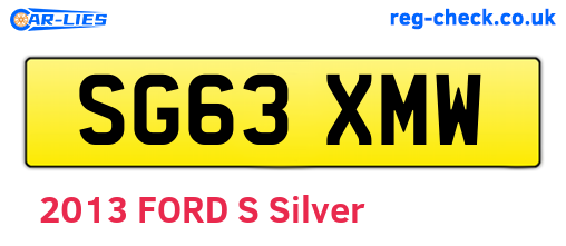 SG63XMW are the vehicle registration plates.