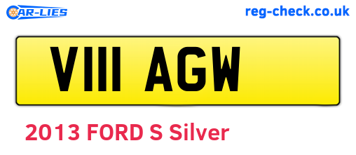 V111AGW are the vehicle registration plates.