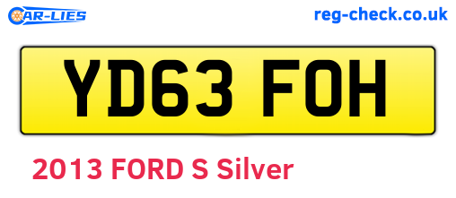 YD63FOH are the vehicle registration plates.