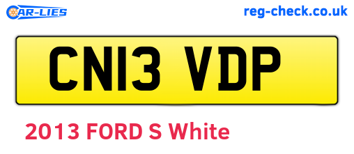 CN13VDP are the vehicle registration plates.