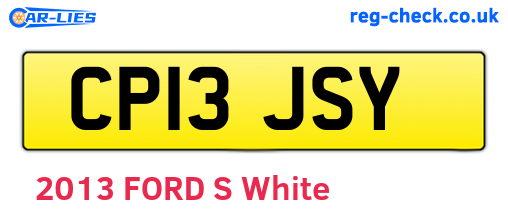 CP13JSY are the vehicle registration plates.