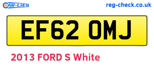 EF62OMJ are the vehicle registration plates.