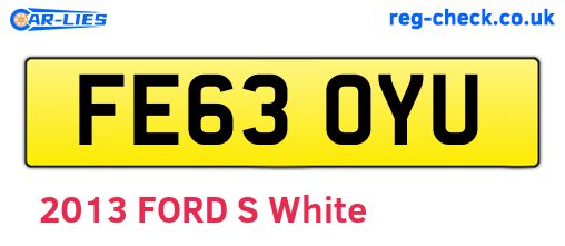 FE63OYU are the vehicle registration plates.