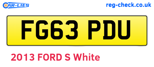 FG63PDU are the vehicle registration plates.
