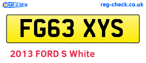 FG63XYS are the vehicle registration plates.