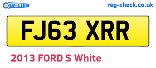FJ63XRR are the vehicle registration plates.