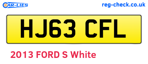 HJ63CFL are the vehicle registration plates.