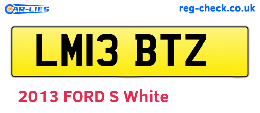 LM13BTZ are the vehicle registration plates.