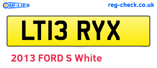 LT13RYX are the vehicle registration plates.